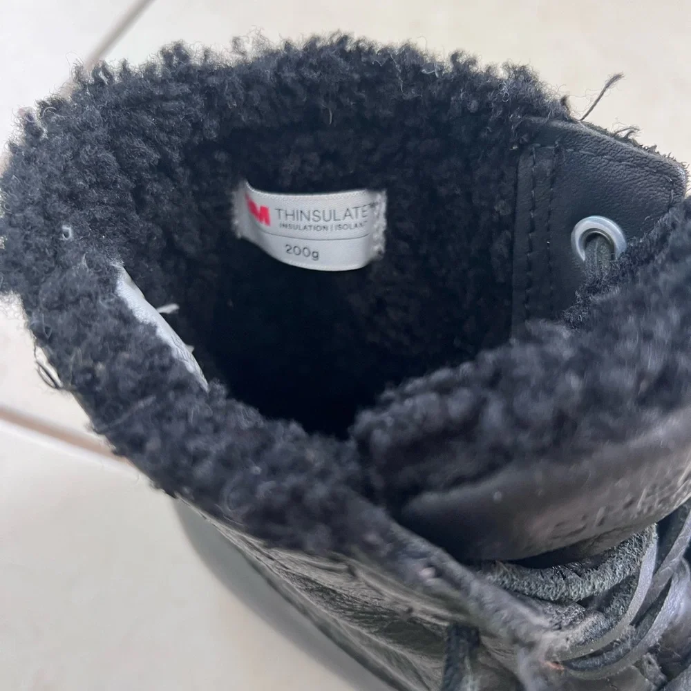 Sperry Duck Leather Boots Women's Black Quilted Winter Boots 9.5